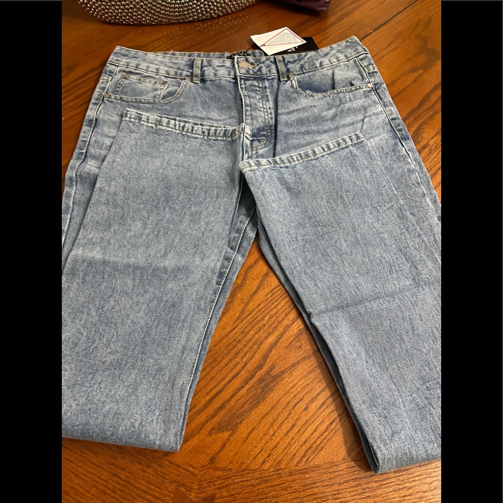 Boohoo Light Blue Skinny Jeans for Men